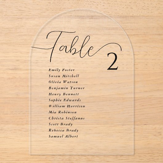 Einfache, elegante Akryllische Hochzeitskartentafe Acryleinladungen (Vorderseite)