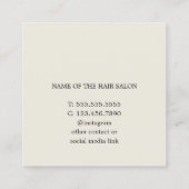 Einfache Elegante Alte weiße Goldschere Friseurin Quadratische Visitenkarte (Rückseite)