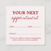 Einfache Elegante Alte Weiße Kirsche Roter Schönhe Terminkarte (Vorderseite)