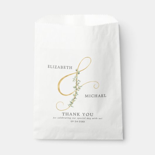 Einfache, elegante Ampere und botanische Hochzeit Geschenktütchen (Vorderseite)