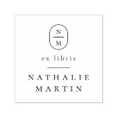 Einfache elegante Anfangsbuchstaben Ex Libris mode Permastempel (Design)