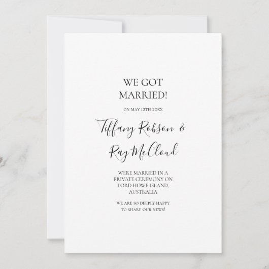 Einfache elegante Ankündigung (Vorderseite)