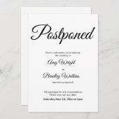 Einfache elegante Ankündigung vertagter Hochzeiten (Vorne/Hinten)