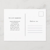 Einfache, elegante Ankündigung von Hochzeiten und  Postkarte (Rückseite)