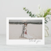 Einfache Elegante Anspruchsvolle Minimale Foto Hoc Dankeskarte (Stehend Vorderseite)