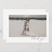 Einfache Elegante Anspruchsvolle Minimale Foto Hoc Dankeskarte (Vorne/Hinten)