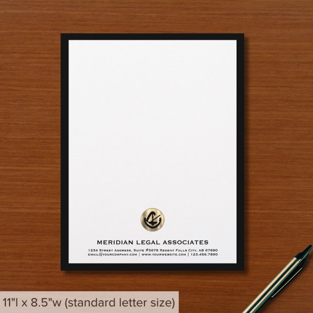 Einfache elegante Anwaltskanzlei Letterhead Briefbogen (Von Creator hochgeladen)