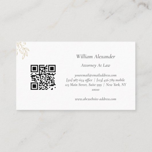 Einfache elegante Anwaltskartine/ Rechtsanwaltskar Visitenkarte (Rückseite)