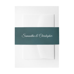 Einfache elegante Aquamarin türkisfarbene Hochzeit Einladungsbanderole