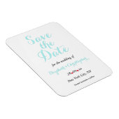 Einfache, elegante Aquamarine Hochzeit rettet das Magnet (Rechte Seite)