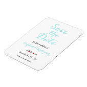 Einfache, elegante Aquamarine Hochzeit rettet das Magnet (Linke Seite)