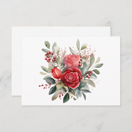 Einfache elegante Aquarellfarben-Flachbildschirm Mitteilungskarte (Vorne/Hinten)