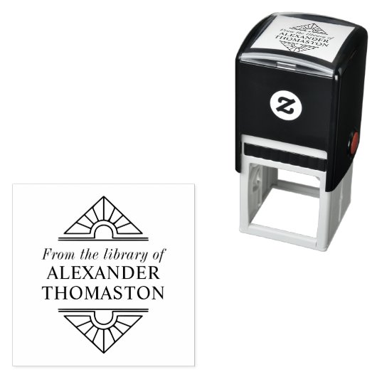 Einfache Elegante Art Deco #1 Bibliotheksname Permastempel (Beispiel)