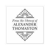 Einfache Elegante Art Deco #1 Bibliotheksname Permastempel (Design)