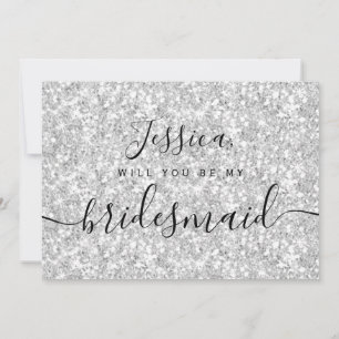 Einfache elegante ästhetische Glitter meine Brautj Einladung