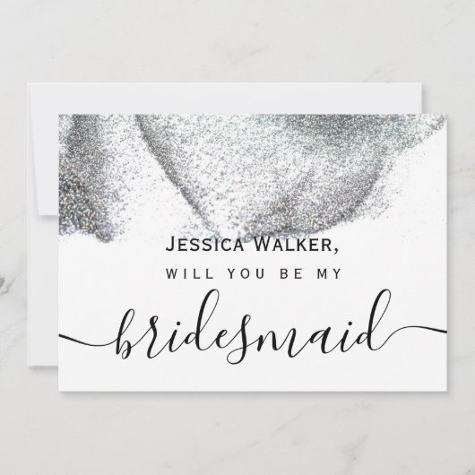 Einfache Elegante Ästhetische Glitzer meine Brautj Einladung (Vorderseite)