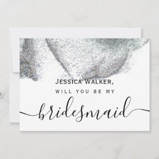 Einfache Elegante Ästhetische Glitzer meine Brautj Einladung