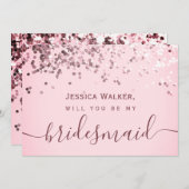 Einfache Elegante Ästhetische Glitzer meine Brautj Einladung (Vorne/Hinten)