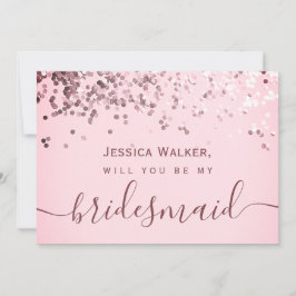 Einfache Elegante Ästhetische Glitzer meine Brautj Einladung