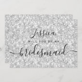 Einfache Elegante Ästhetische Glitzer meine Brautj Einladung (Vorne/Hinten)