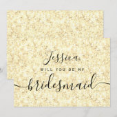 Einfache Elegante Ästhetische Glitzer meine Brautj Einladung (Vorne/Hinten)