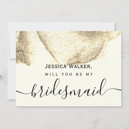 Einfache Elegante Ästhetische Glitzer meine Brautj Einladung (Vorderseite)