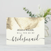 Einfache Elegante Ästhetische Glitzer meine Brautj Einladung (Stehend Vorderseite)