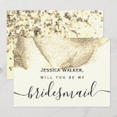 Einfache Elegante Ästhetische Glitzer meine Brautj Einladung (Vorne/Hinten)