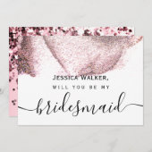 Einfache Elegante Ästhetische Glitzer meine Brautj Einladung (Vorne/Hinten)