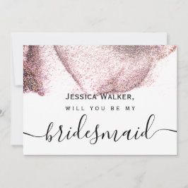 Einfache Elegante Ästhetische Glitzer meine Brautj Einladung