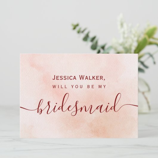 Einfache Elegante ästhetische Wasserfarbe meine Br Einladung (Stehend Vorderseite)