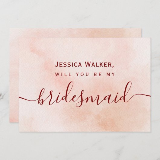 Einfache Elegante ästhetische Wasserfarbe meine Br Einladung (Vorne/Hinten)