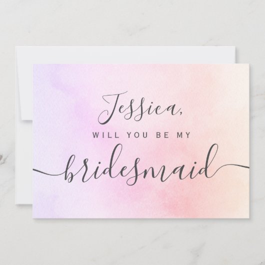 Einfache Elegante ästhetische Wasserfarbe meine Br Einladung (Vorderseite)