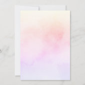 Einfache Elegante ästhetische Wasserfarbenhochzeit Einladung (Rückseite)