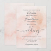 Einfache Elegante ästhetische Wasserfarbenhochzeit Einladung (Vorne/Hinten)