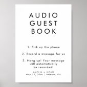 Einfache Elegante Audio Gästebuch Hochzeit (Vorne)