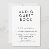 Einfache Elegante Audio Gästebuch Hochzeit Einladung (Vorderseite)