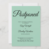 Einfache elegante, aufgeschobene Hochzeitsgrüne Ka Einladung (Vorderseite)