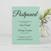 Einfache elegante, aufgeschobene Hochzeitsgrüne Ka Einladung (Stehend Vorderseite)