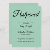 Einfache elegante, aufgeschobene Hochzeitsgrüne Ka Einladung (Vorne/Hinten)