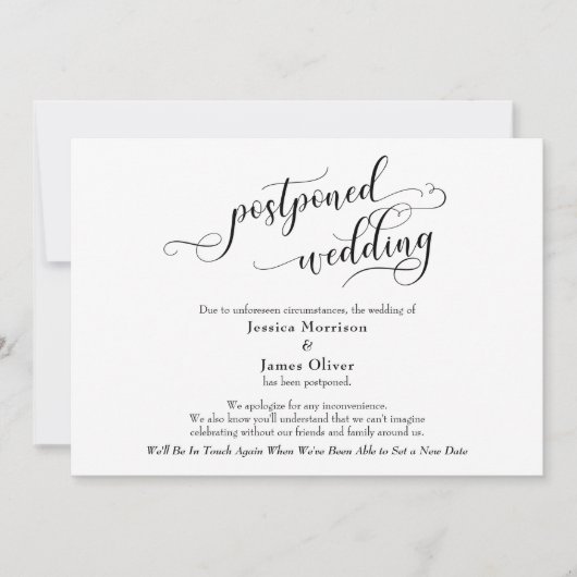 Einfache elegante, aufgeschobene Hochzeitskarte Einladung (Vorderseite)