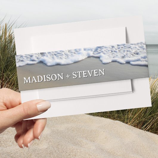 Einfache Elegante Beach Hochzeit Einladungsbanderole
