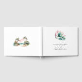 Einfache Elegante Beach Wedding Wave Gästebuch (Voll)