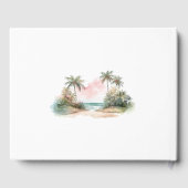 Einfache Elegante Beach Wedding Wave Gästebuch (Rückseite)