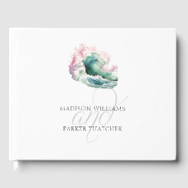 Einfache Elegante Beach Wedding Wave Gästebuch