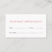 Einfache Elegante Beauty-Karte Terminkarte (Vorderseite)
