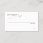 Einfache Elegante Beauty Salon Beauty Salon-Karte Empfehlungskarte (Rückseite)