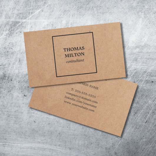 Einfache, elegante, bedruckte Kraft Paper Consulta Visitenkarte