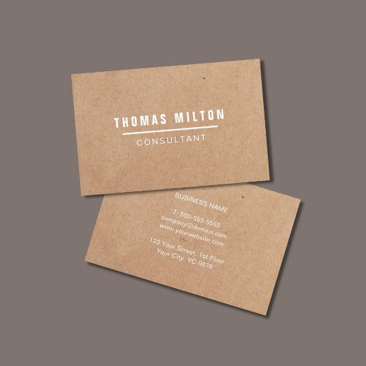 Einfache, elegante, bedruckte Kraft White Line Con Visitenkarte