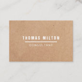 Einfache, elegante, bedruckte Kraft White Line Con Visitenkarte (Vorderseite)